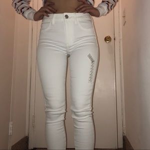 White High Rise Jeans
